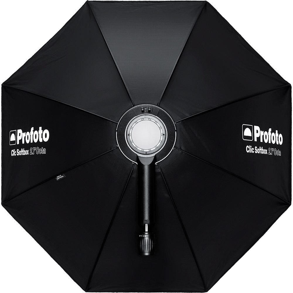 Black photography umbrella with Profoto branding on a white background