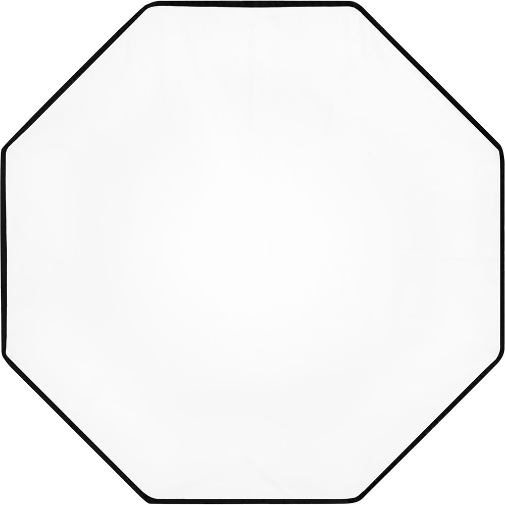 Black octagonal border on a white background