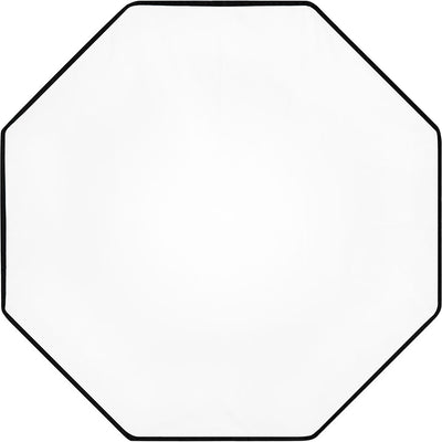 Black octagonal border on a white background