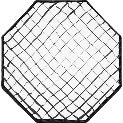 Hexagonal softbox with grid pattern on a white background
