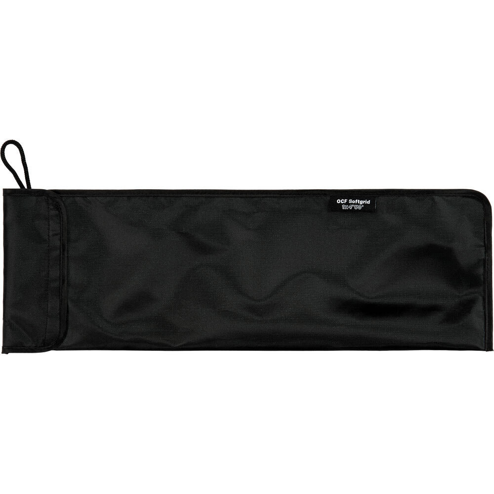 Black bag with a visible brand label on a white background