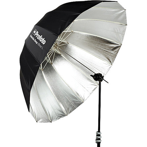 Profoto Umbrella Deep Silver (Large) for high-contrast, directional lighting in professional photography.