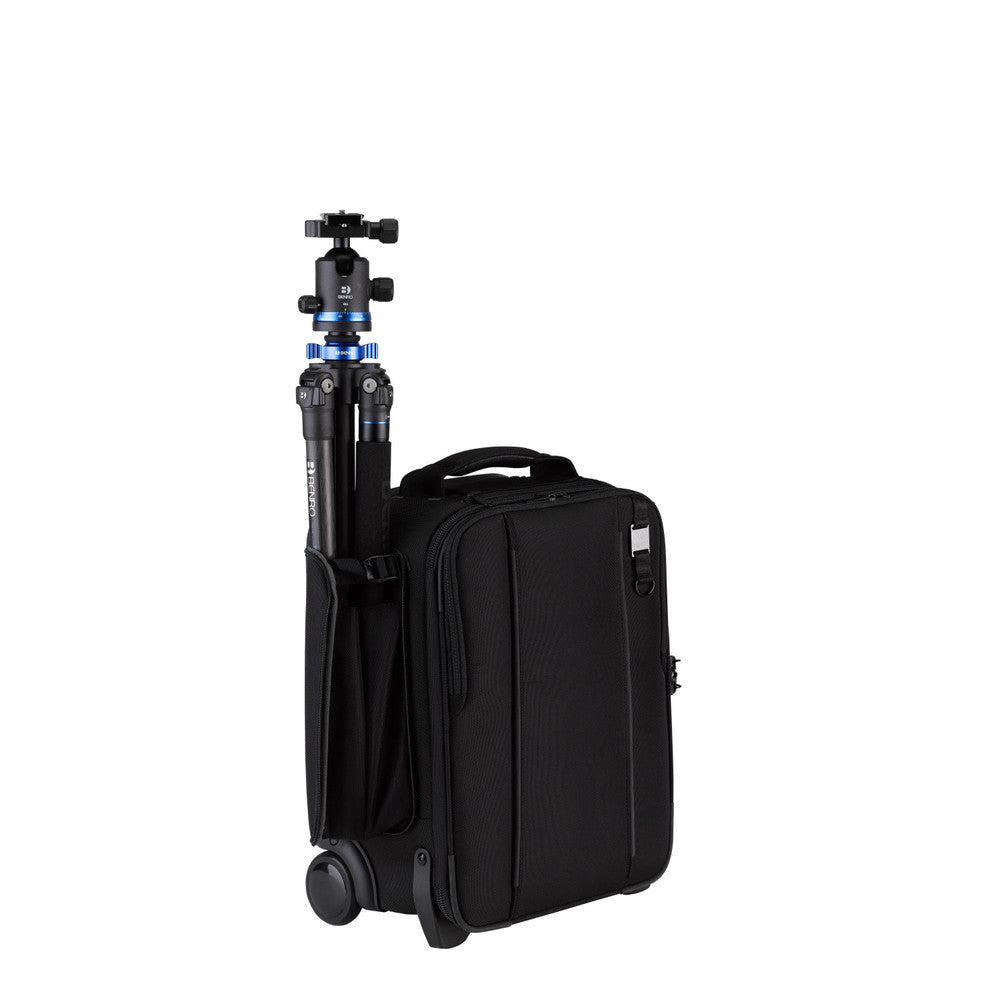 Tenba Roadie Roller 18 in black — professional carry-on camera case with padded dividers, wheels, and weather-resistant design.