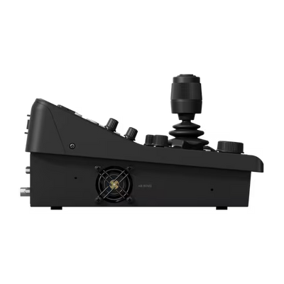 Canon RC-IP1000 PTZ Camera Controller with 7-inch touchscreen and joystick for professional multi-camera control.