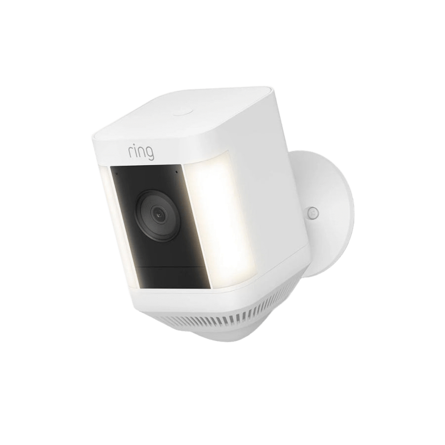 Ring Spotlight Cam Plus Battery Outdoor Security Camera with Spotlights in White