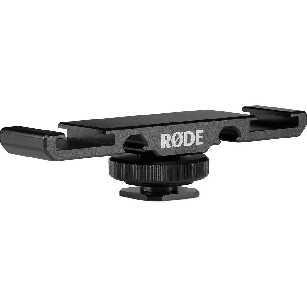 Conveniently attach two cold shoe equipped devices to one camera; the ideal accessory for videographers and filmmakers.