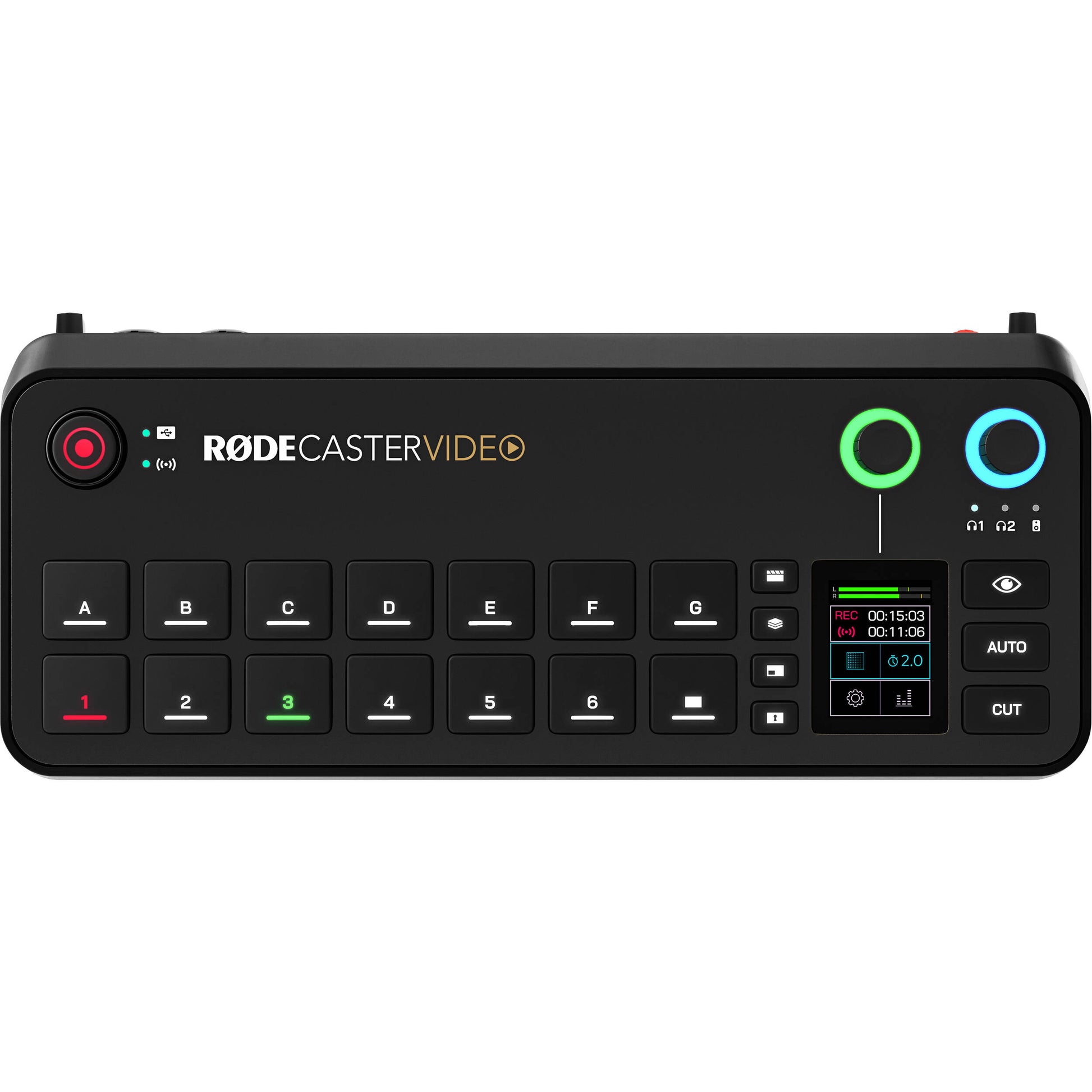 The RODECaster Video is an compact console for video switching, recording, and audio production, it supports up to six video sources with intuitive controls.