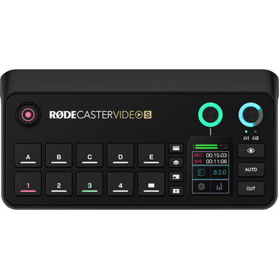 RØDECaster Video S with video switching and professional audio mixer
