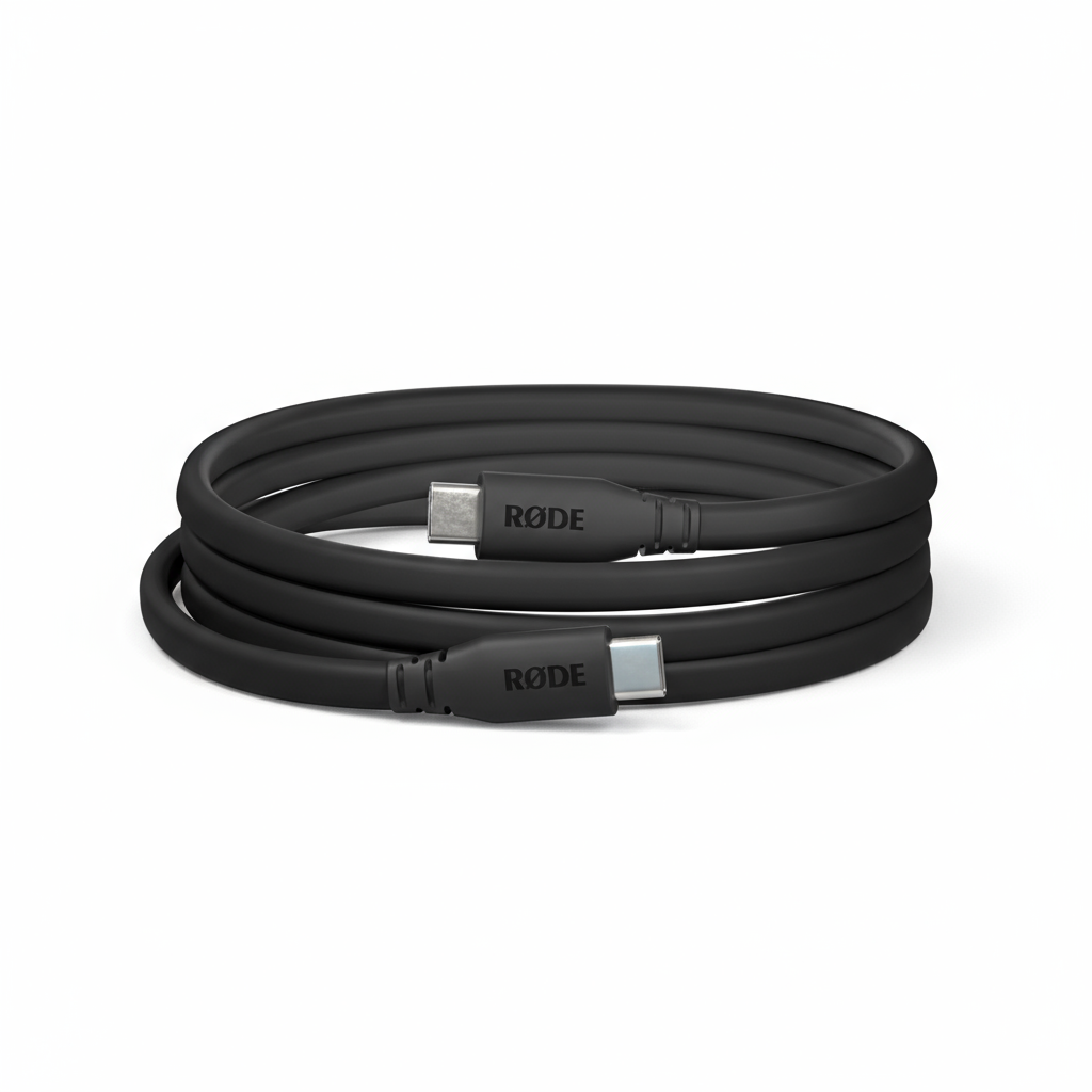 RODE 1.5m USB 2.0 Type-C Male Cable for high-quality connection to microphones and audio devices.