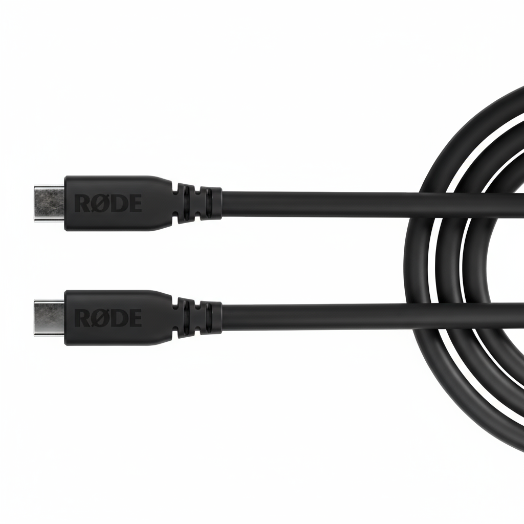 RODE SC27 SuperSpeed 2-metre USB-C to USB-C cable in black for high-speed digital audio and device connectivity.