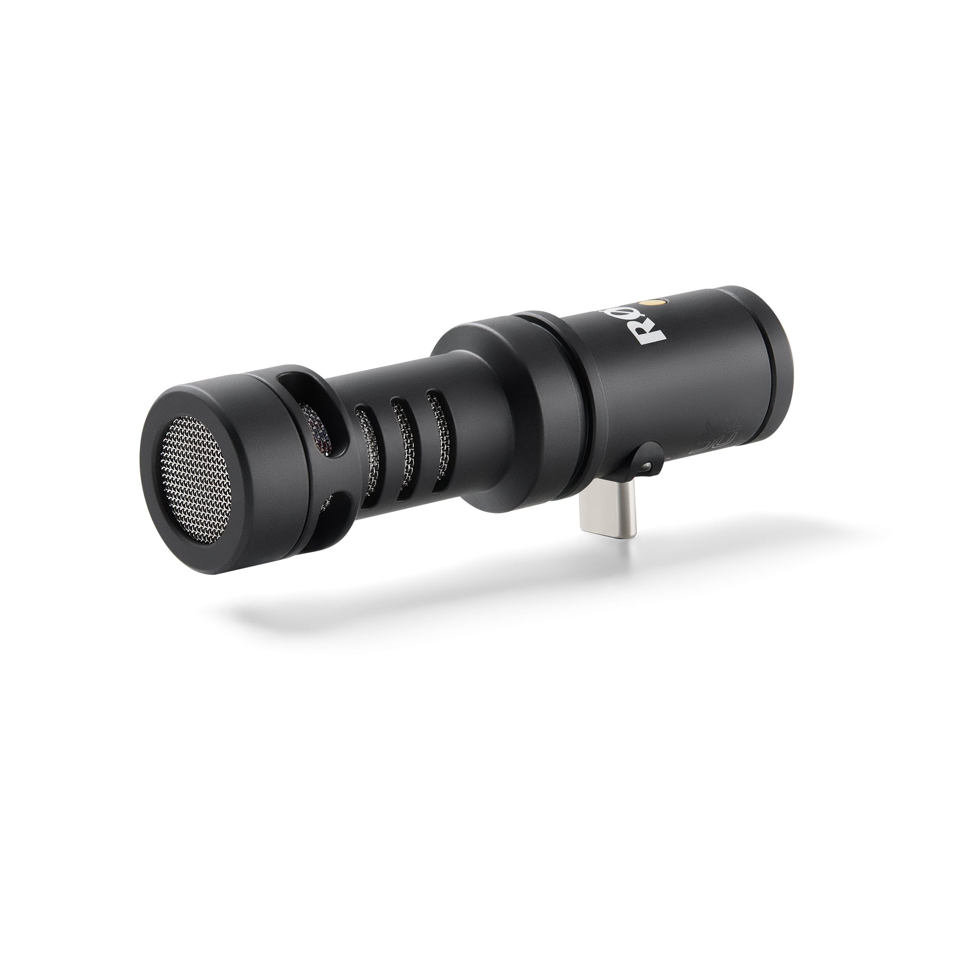 RODE VideoMic Me-C+ – compact USB-C directional microphone for mobile devices, with cardioid pickup, 3.5 mm headphone monitoring jack, and plug-and-play simplicity.