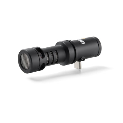 RODE VideoMic Me-C+ – compact USB-C directional microphone for mobile devices, with cardioid pickup, 3.5 mm headphone monitoring jack, and plug-and-play simplicity.