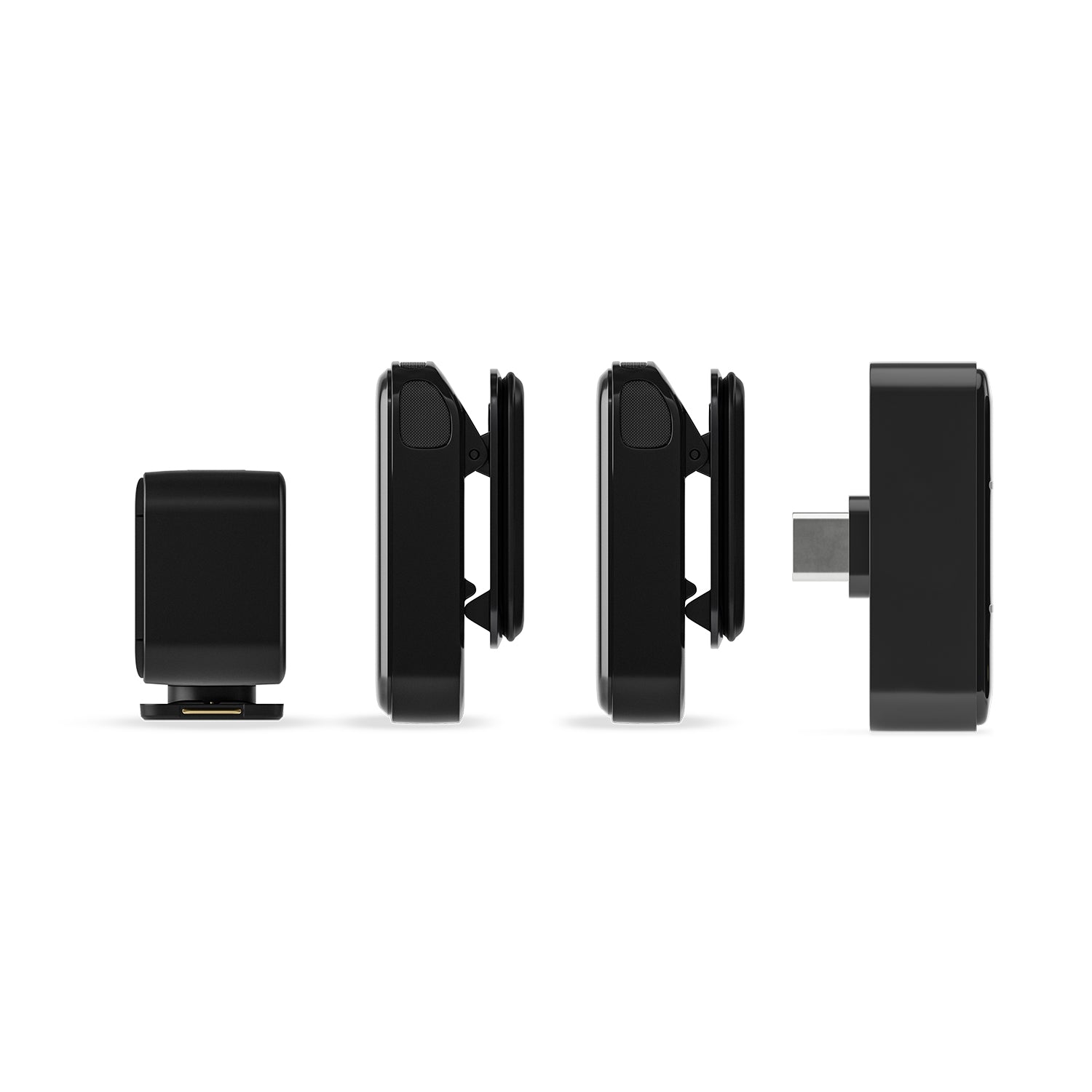 Wireless Micro Camera Kit with dual clip-on transmitters, camera receiver, smartphone receiver, and charging case
