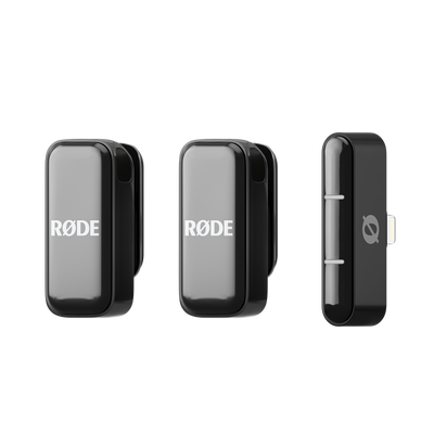 RODE Wireless Micro Lightning (Black) – compact wireless microphone with Lightning connector, designed for clear audio capture on iPhones and iPads.
