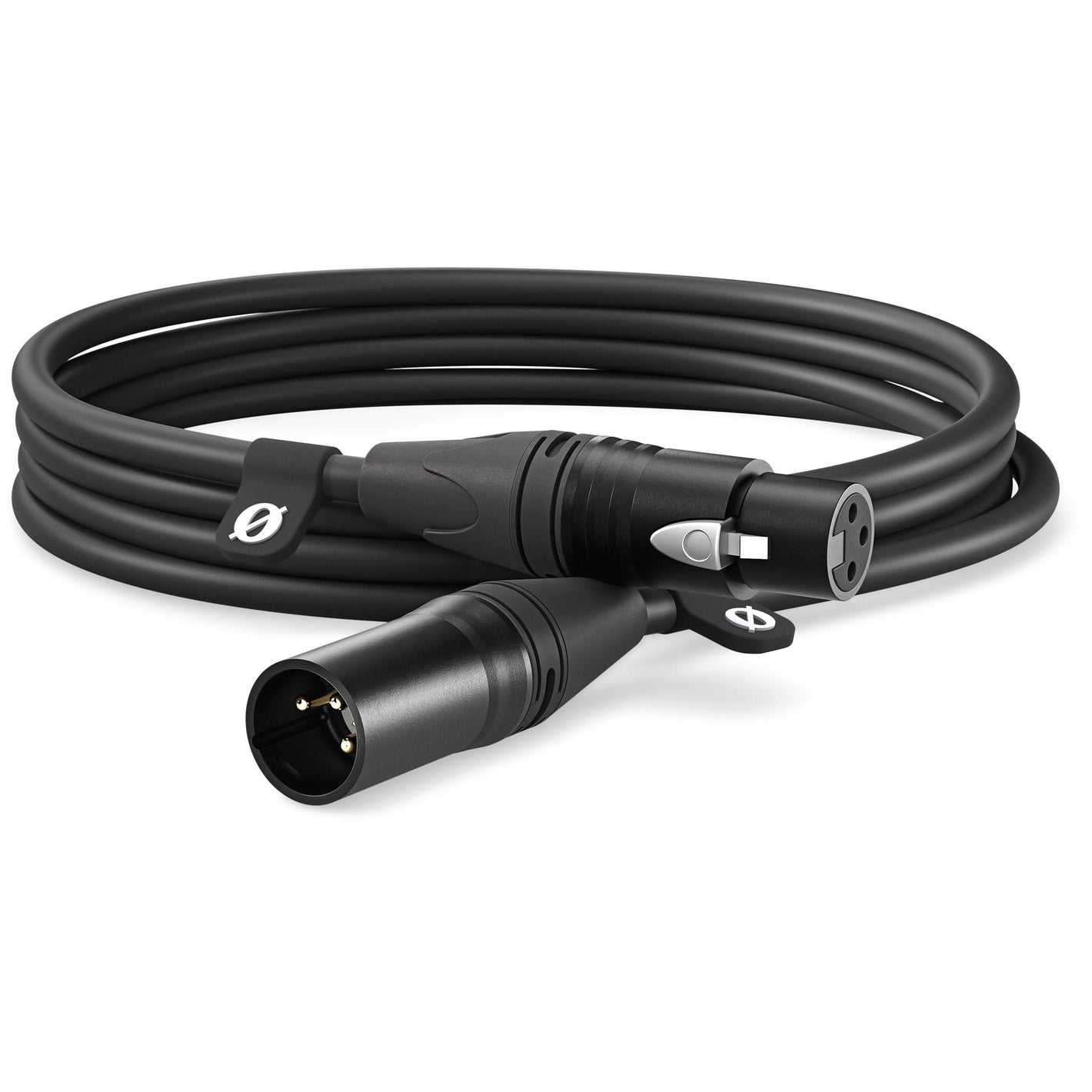 XLR cable for microphones, mixers, and audio gear, providing low-noise signal transfer.