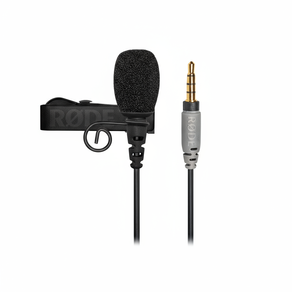RODE smartLav+ Lavalier Condenser Microphone for Smartphones — compact, professional mic for clear mobile audio recording.