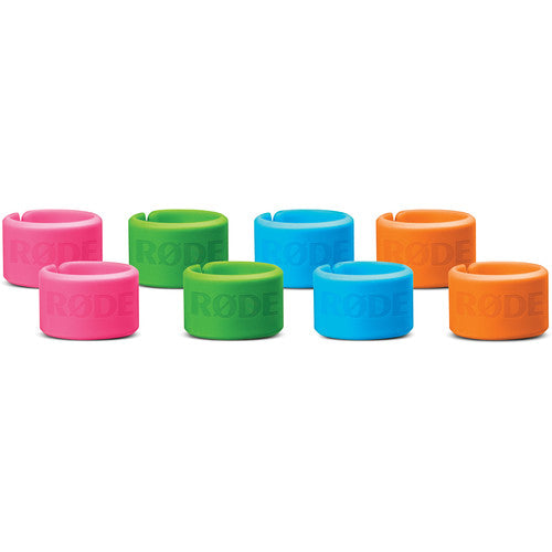 RODE XLR-ID Coloured Identification Rings — set of 8 coloured XLR cable markers for easy channel identification.