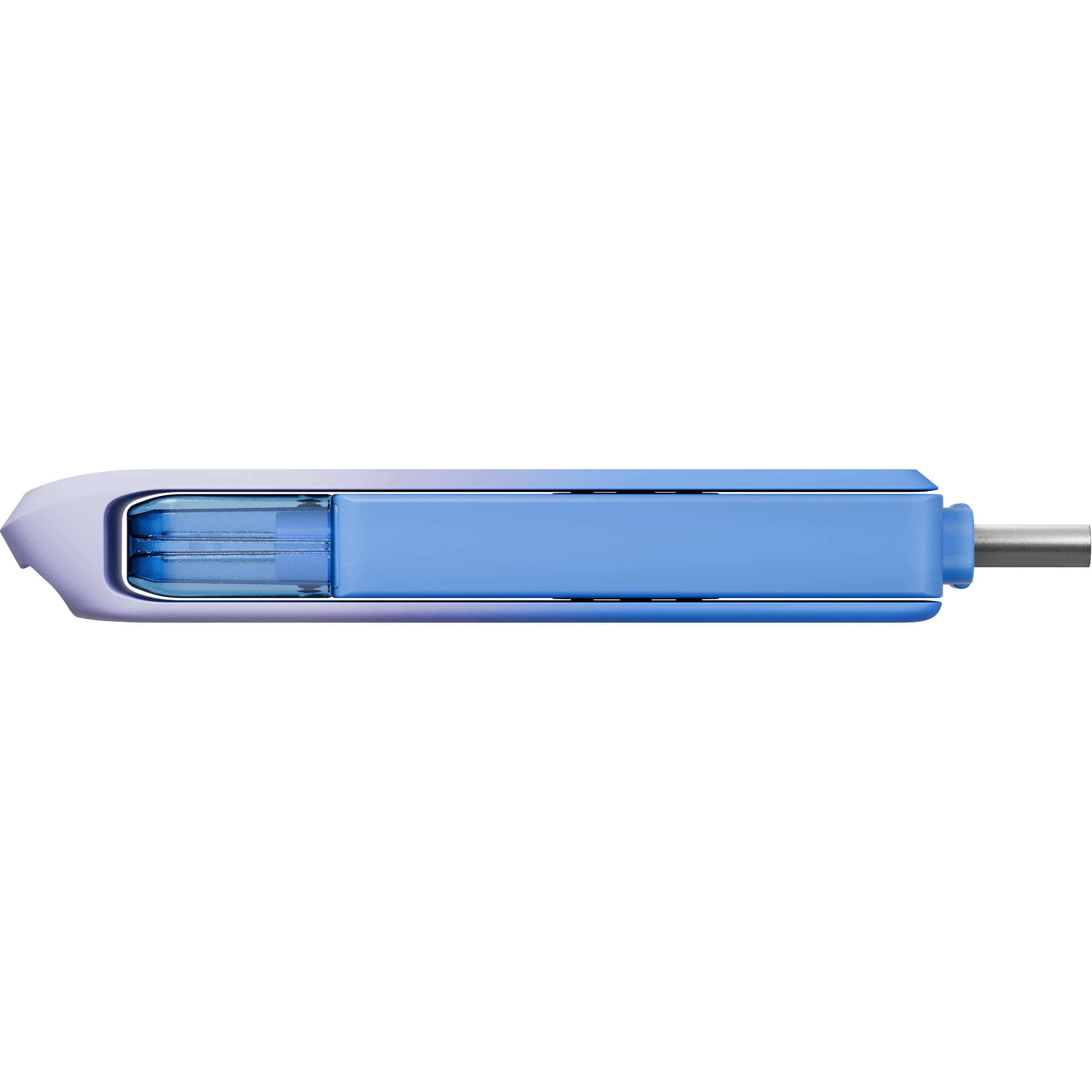 SanDisk Creator Phone Drive 128GB with USB Type-C and Lightning connectors, USB 3.2 Gen 1 interface, max read speed 90 MB/s, compact metal body, compatible with iOS 13+, Android 8+, Windows 10+, and macOS 12+, includes three months of Adobe Lightroom.