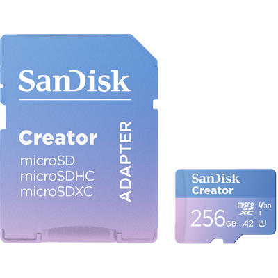 SanDisk Creator UHS-I microSD Memory Card (256GB) – fast, reliable card for 4K content creation.
