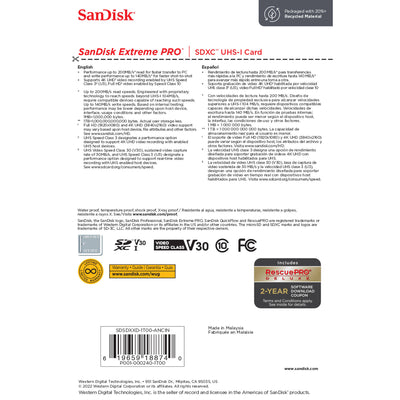SanDisk Extreme PRO SD card designed for stutter-free 4K UHD video