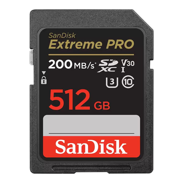 SanDisk Extreme Pro 512GB UHS-I V30 SDXC Memory Card (200MB/s)