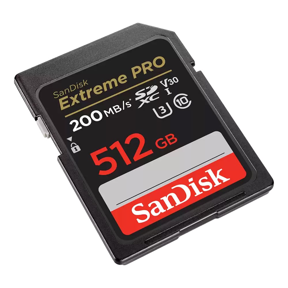 SanDisk Extreme Pro 512GB UHS-I V30 SDXC Memory Card (200MB/s)