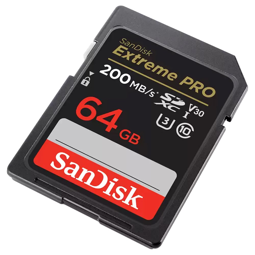 SanDisk Extreme Pro 64GB UHS-I V30 SDXC Memory Card (200MB/s)