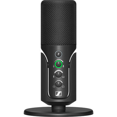 The Sennheiser Profile USB Microphone features USB-C connectivity, gain, mix, and volume controls, plus a soft-touch mute button with LED indicator.