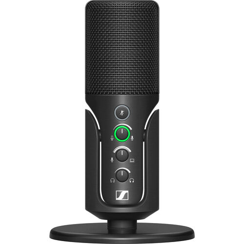 The Sennheiser Profile USB Microphone features USB-C connectivity, gain, mix, and volume controls, plus a soft-touch mute button with LED indicator.