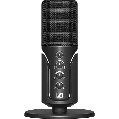 The Sennheiser Profile USB Microphone features USB-C connectivity, gain, mix, and volume controls, plus a soft-touch mute button with LED indicator.