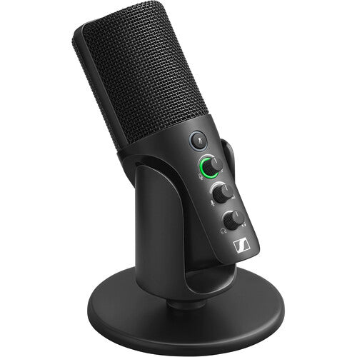 The Sennheiser Profile USB Microphone features USB-C connectivity, gain, mix, and volume controls, plus a soft-touch mute button with LED indicator.