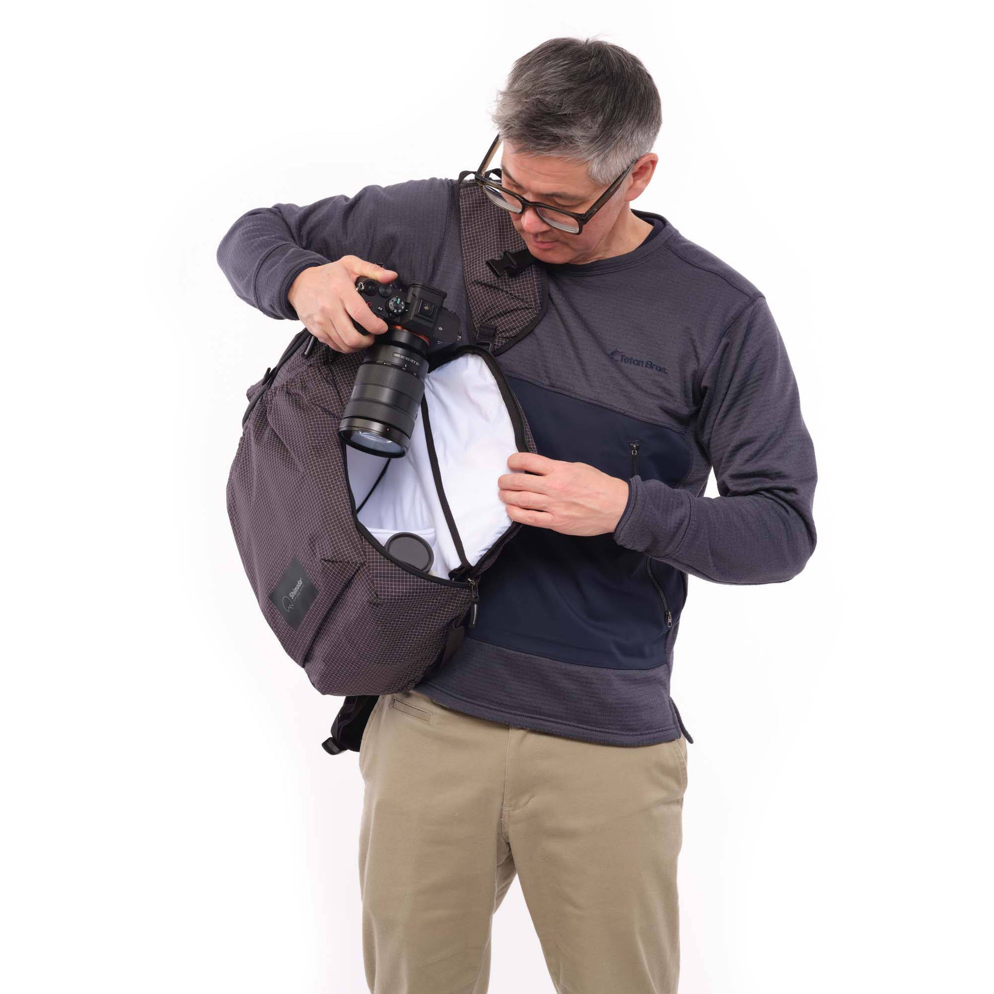 Shimoda Side Lite 22 backpack with modular Medium Top Loader insert
