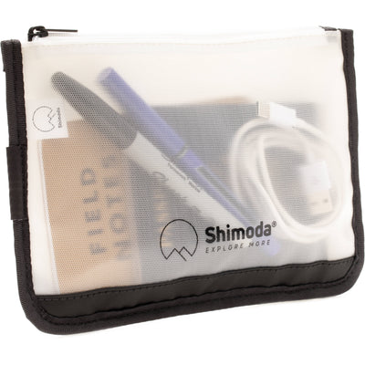 Shimoda Designs Travel Pouch Black with two zippered TPU sleeves
