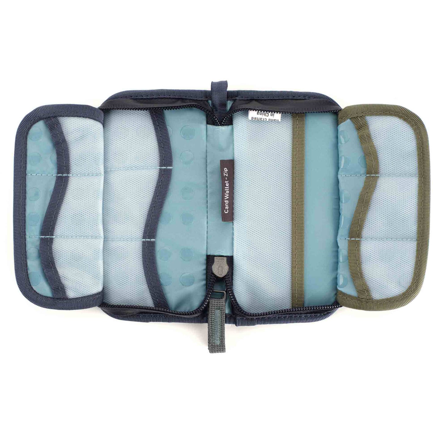Shimoda Designs Zip Card Wallet Blue with padded EVA protection
