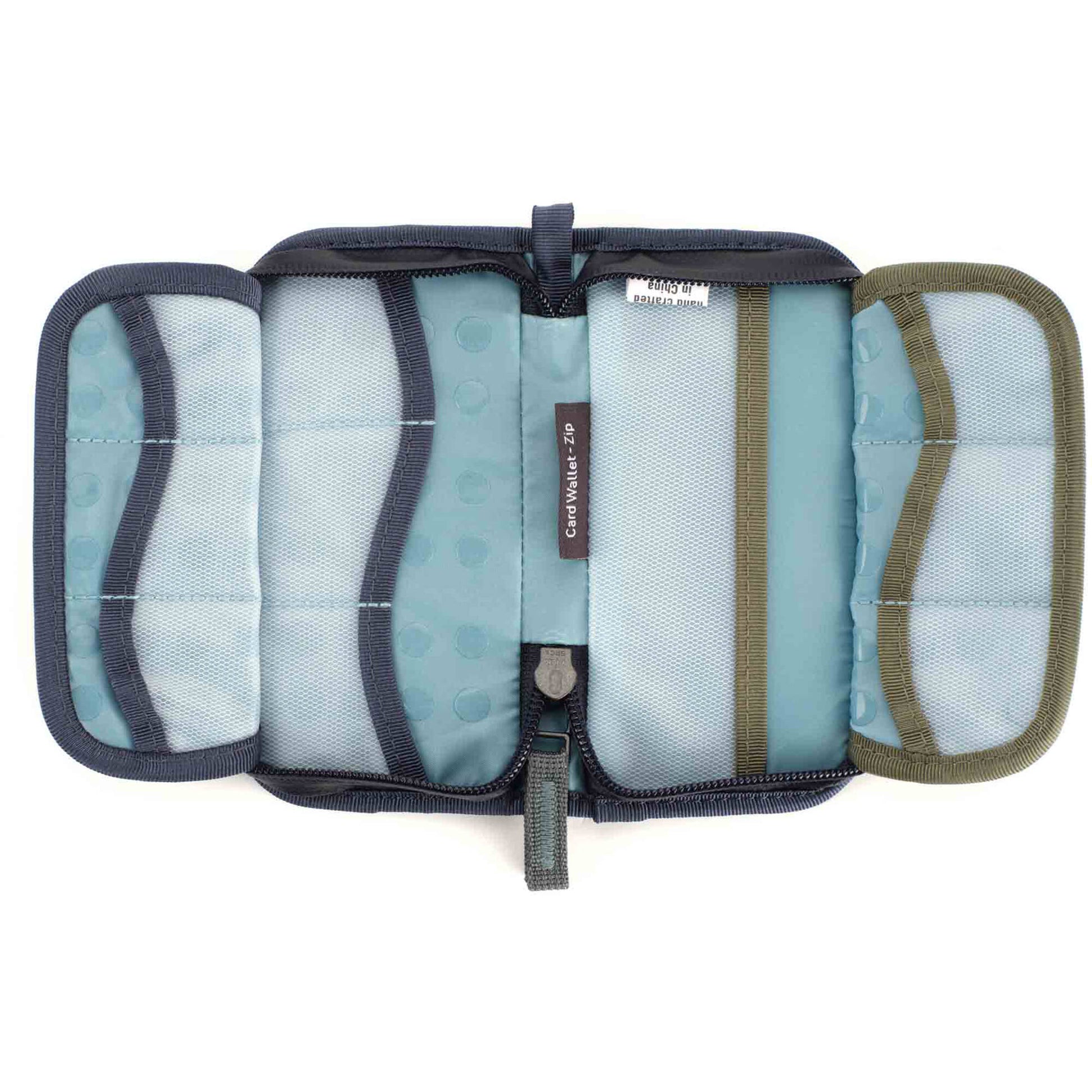 Shimoda Designs Zip Card Wallet Blue with padded EVA protection
