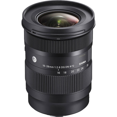 Sigma 16-28mm f/2.8 DG DN Contemporary Lens for Leica L, compact ultrawide zoom with weather-sealed design.
