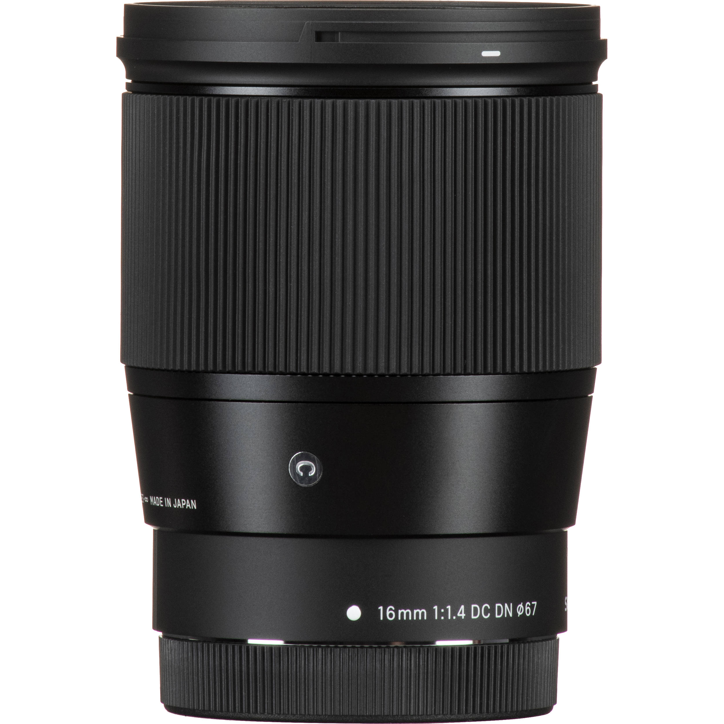 Sigma 16mm f/1.4 DC DN Contemporary lens for Canon EF-M mount mirrorless cameras.