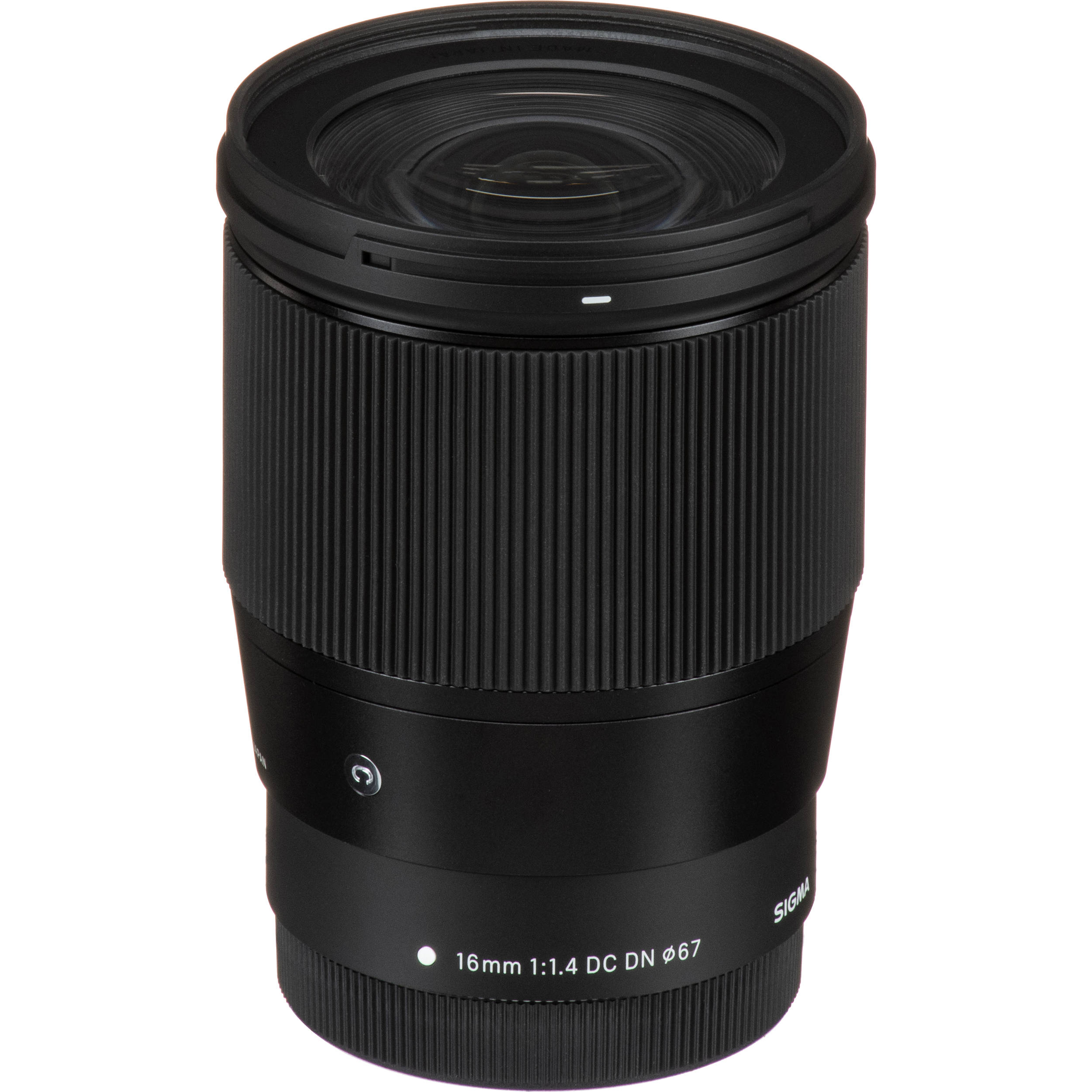 Sigma 16mm f/1.4 DC DN Contemporary lens for Canon EF-M mount mirrorless cameras.