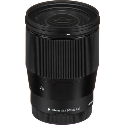Sigma 16mm f/1.4 DC DN Contemporary lens for Canon EF-M mount mirrorless cameras.