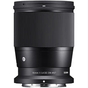 Sigma 16mm f/1.4 DC DN Contemporary lens for Nikon Z mount mirrorless cameras.