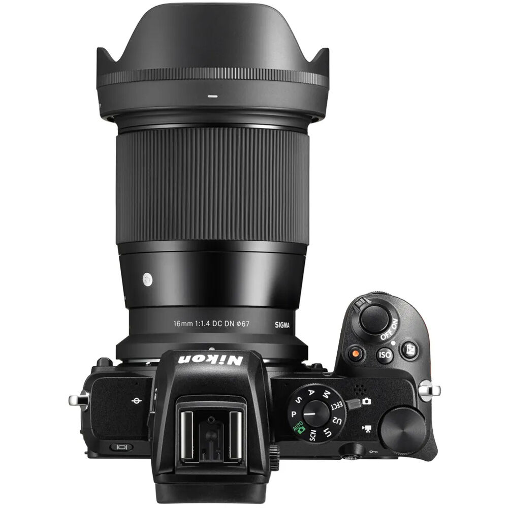 Sigma 16mm f/1.4 DC DN Contemporary lens for Nikon Z mount mirrorless cameras.