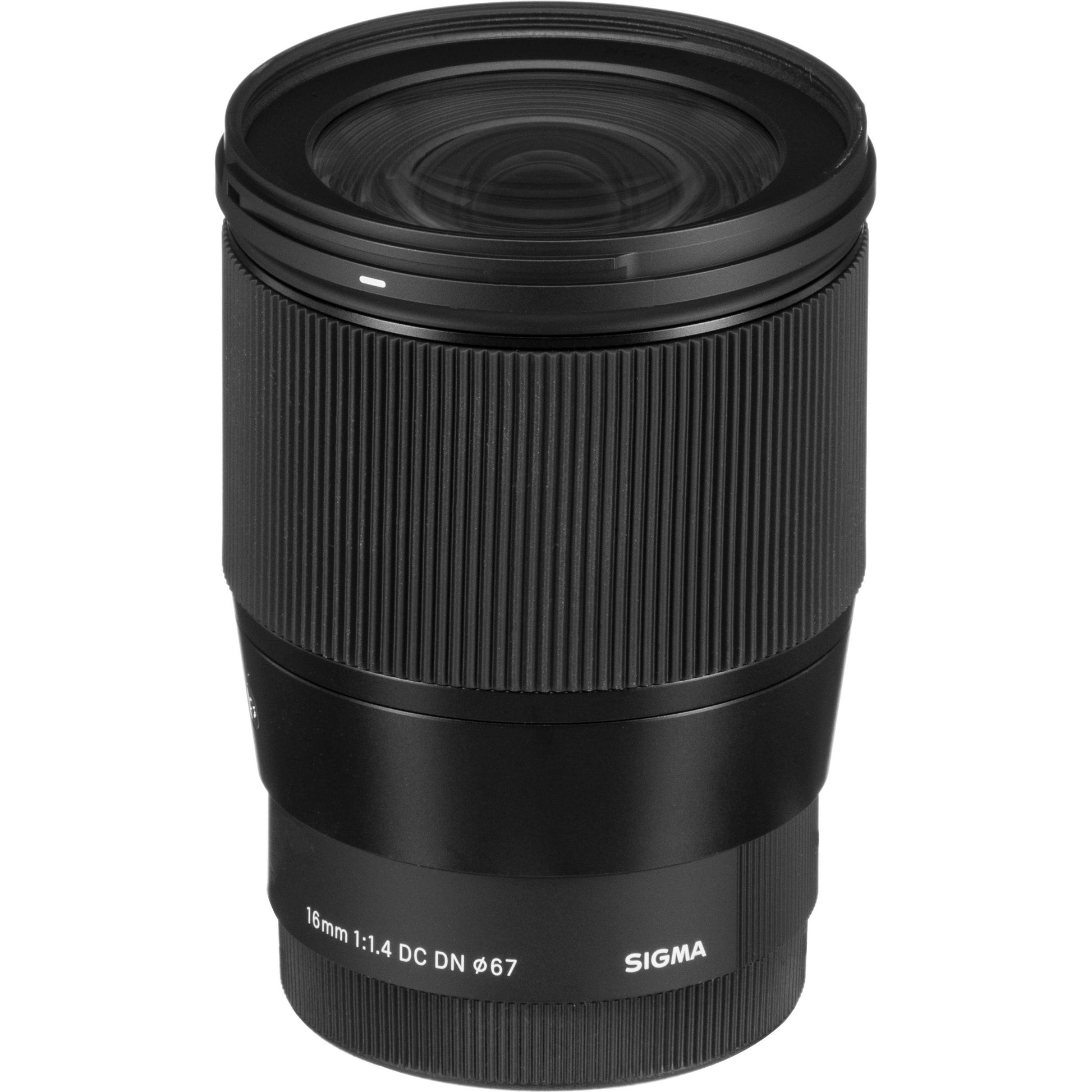 Sigma 16mm f/1.4 DC DN Contemporary lens for Sony E-mount mirrorless cameras.