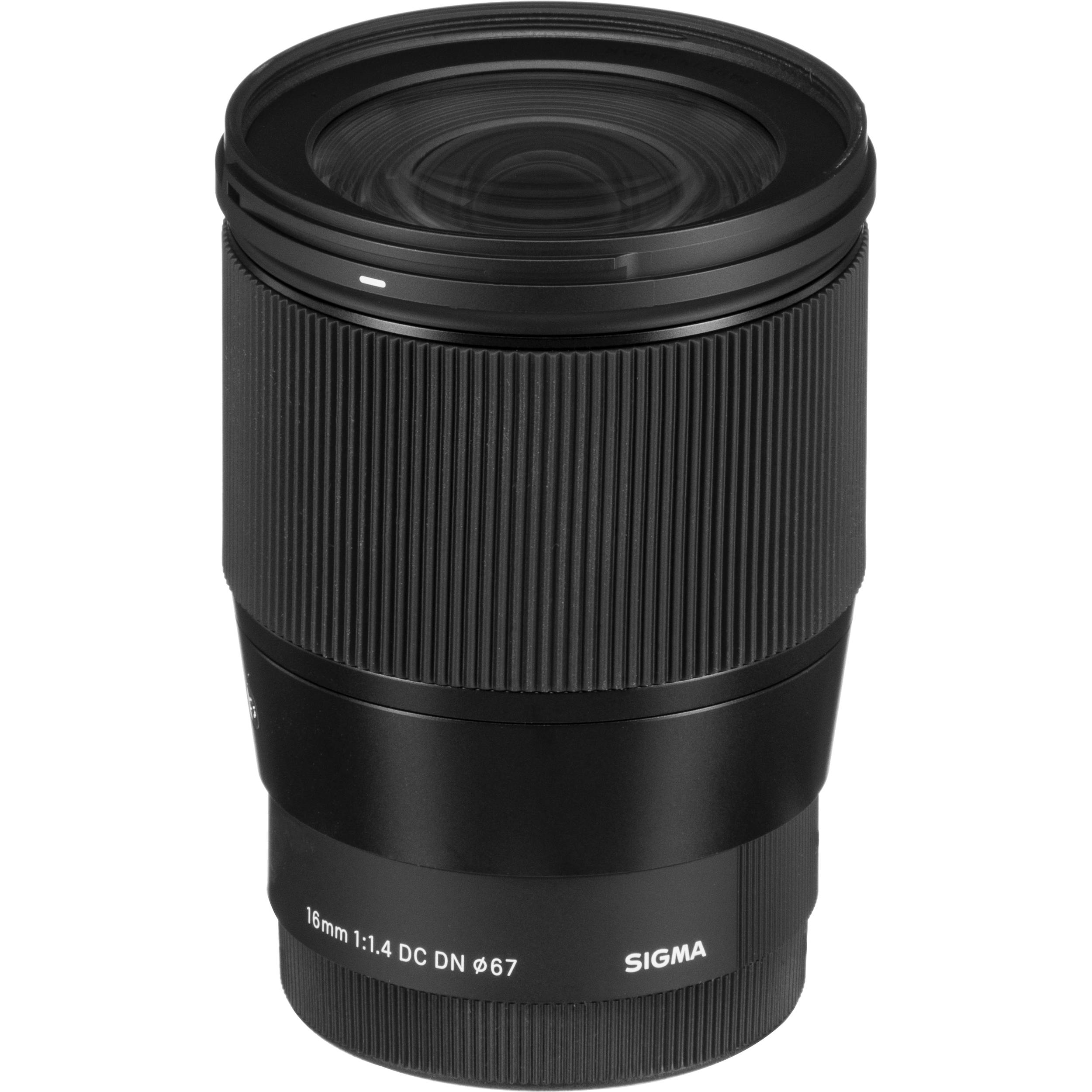 Sigma 16mm f/1.4 DC DN Contemporary lens for Sony E-mount mirrorless cameras.