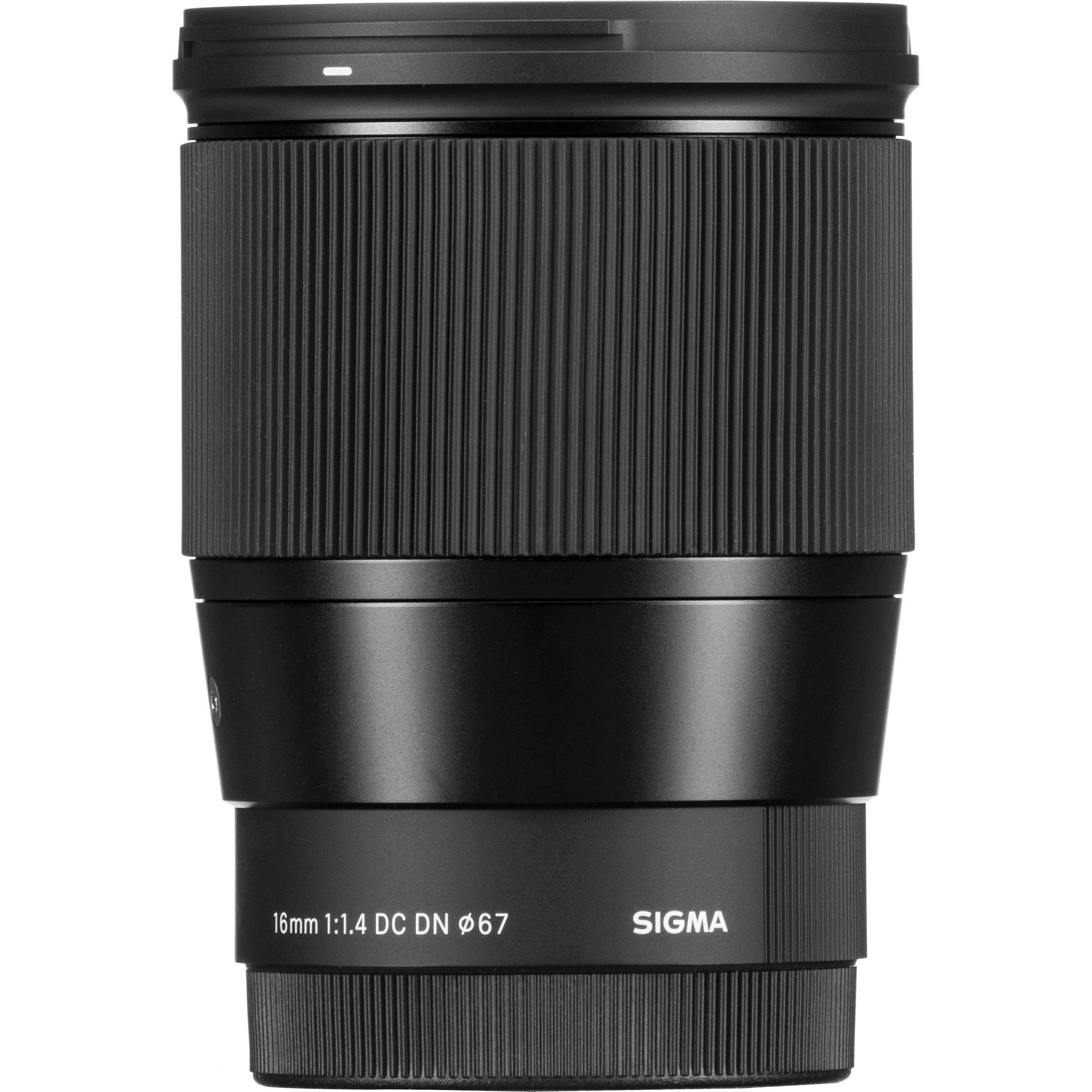 Sigma 16mm f/1.4 DC DN Contemporary lens for Sony E-mount mirrorless cameras.