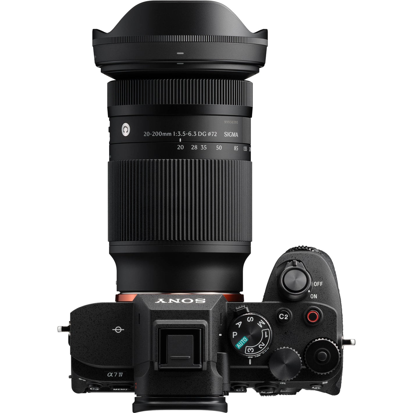 High-power versatile Sigma 20–200mm f/3.5–6.3 lens with compact design and fast autofocus.
