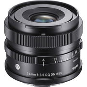 SIGMA 24mm f/3.5 DG DN Contemporary wide-angle prime lens for mirrorless cameras with compact all-metal design and high-performance optics