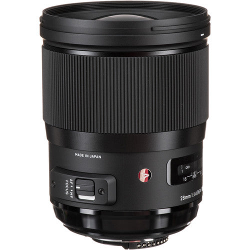 The Sigma 28mm f/1.4 DG HSM Art for Nikon F offers sharp, distortion-free wide-angle performance with a fast f/1.4 aperture and pro build quality.