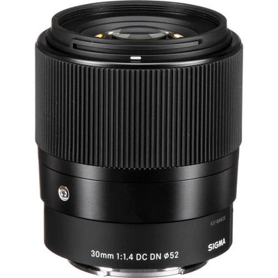 Sigma camera lens on a white background