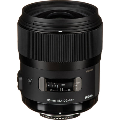 Sigma 35mm f/1.4 Art Lens for Nikon – wide-angle prime with f/1.4 aperture.