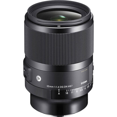 Sigma 35mm f/1.4 DG DN Art lens for Leica L-mount cameras, featuring a wide aperture and high-resolution optics for professional imaging.